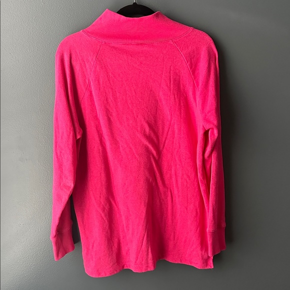 J. CREW women’s wide button collar pullover hot pink size medium womens top - Picture 4 of 16